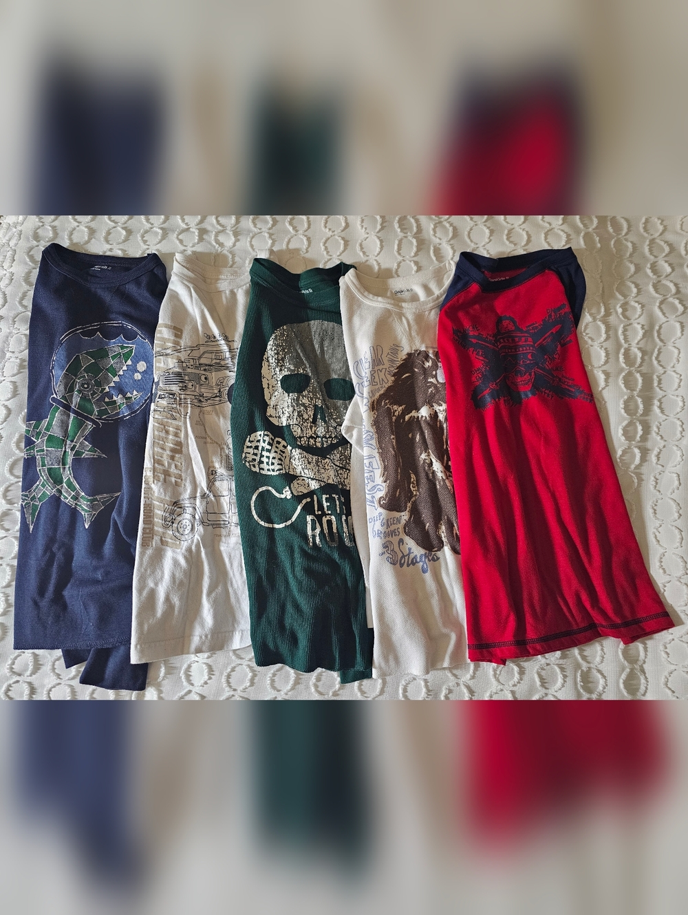 Lot Of 5 GAP Kids Long Sleeve Graphic Tee  All Size 12